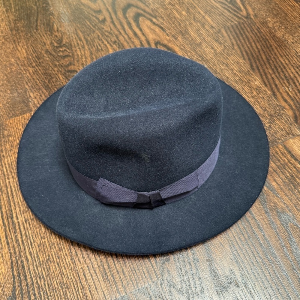 Hermes Feutre Paris Fedora Hat in navy - Picture 2 of 10